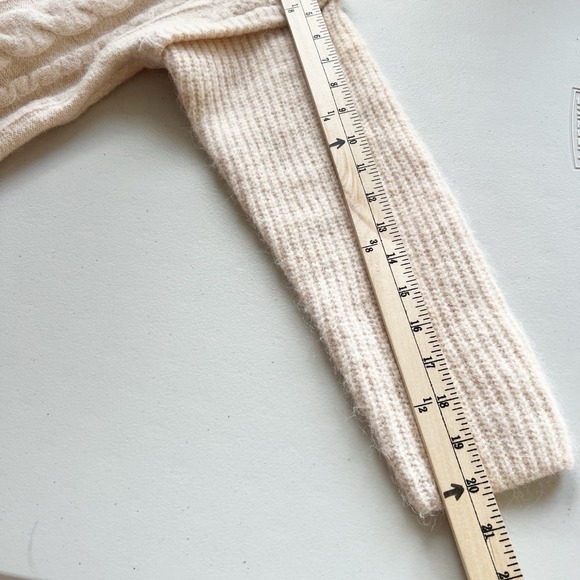 MADEWELL Cream Chunky Fisherman Plush Soft Luxe Alpaca Wool Blend Sweater MEDIUM - Picture 7 of 7